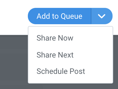 The Add to Queue button in Buffer